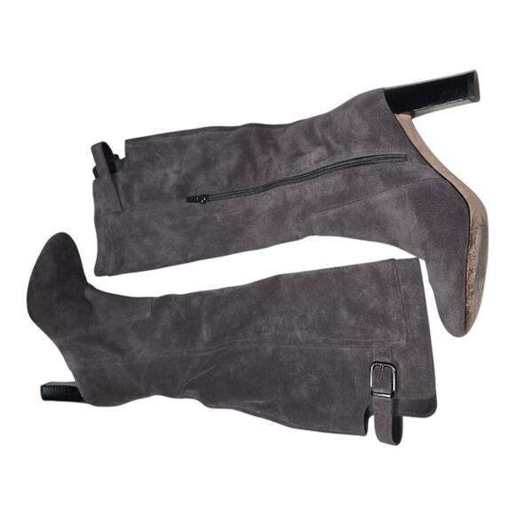 Via Spiga PArca GREY SUEDE KNEE HIGH HEELED BOOTS SIZE 6.5 - Picture 6 of 13